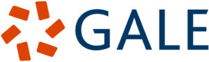 orange and blue logo for GALE